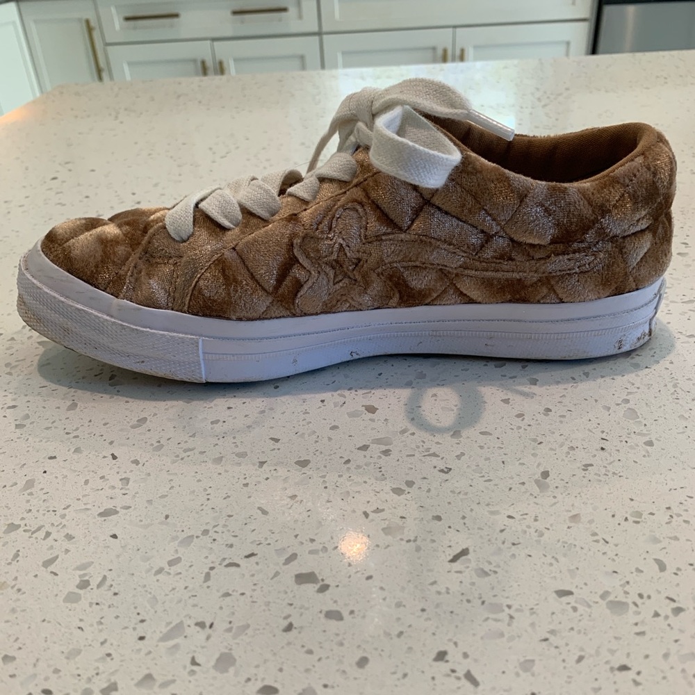 Converse x Golf Le Fleur One Star Ox TTC Quilted Velvet Brown Sugar - Picture 5 of 11